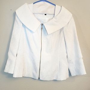 White Portrait Collar Dressy Suit